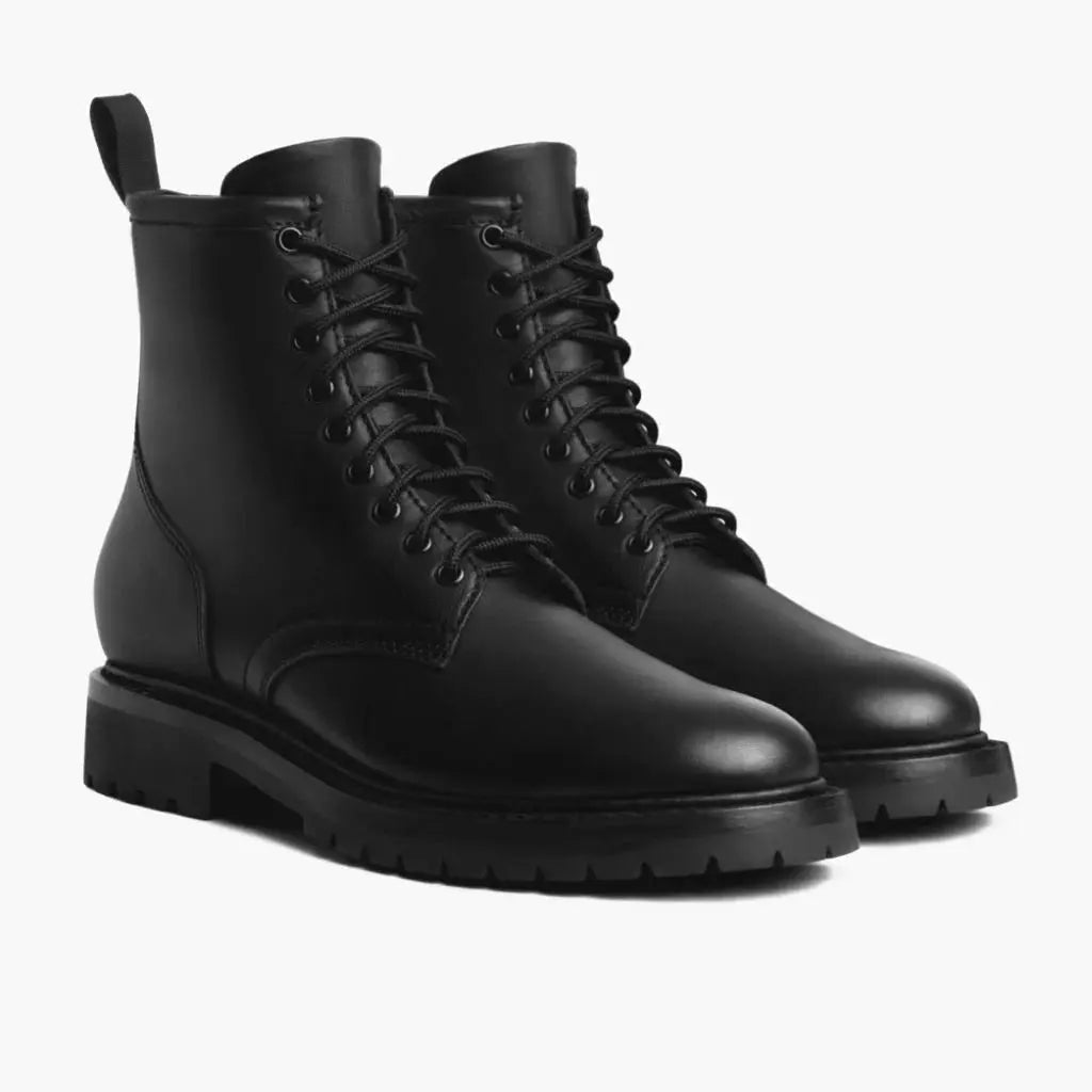 Black Leather Combat Boots HeavenAngels