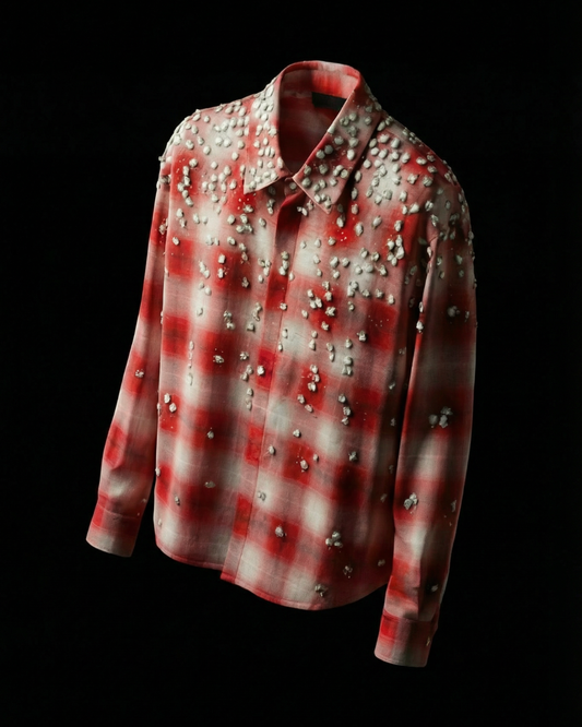 Crimson Static Rhinestone Shirt